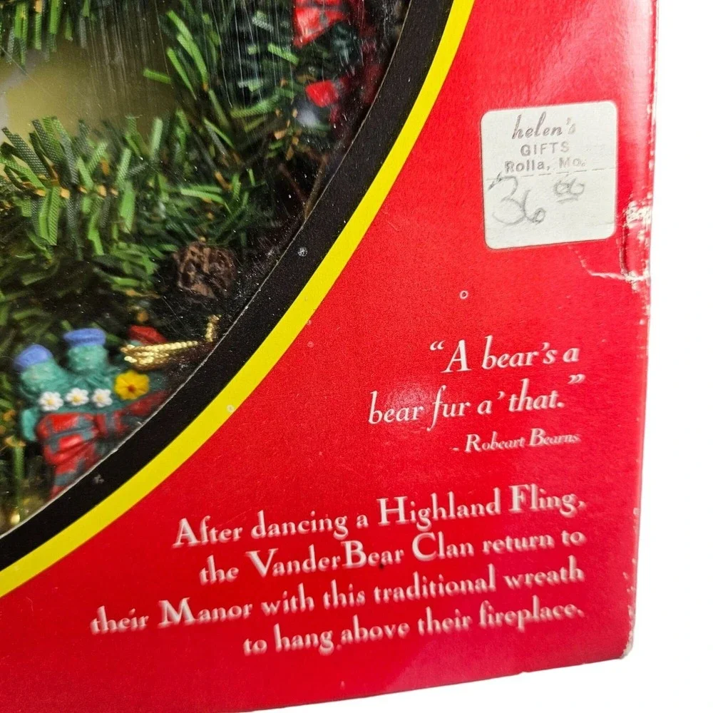 Highland Fling Wreath Vanderbear Family Scottish Dance Collection Xmas 1993‎ Vtg